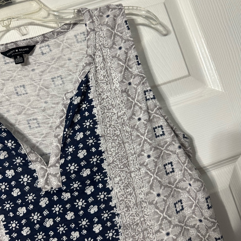 Lucky Brand Sleeveless Patterned Sumner Tank Top - Picture 6 of 13